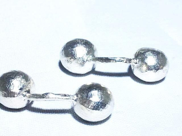 Sterling silver classic barbell cufflinks