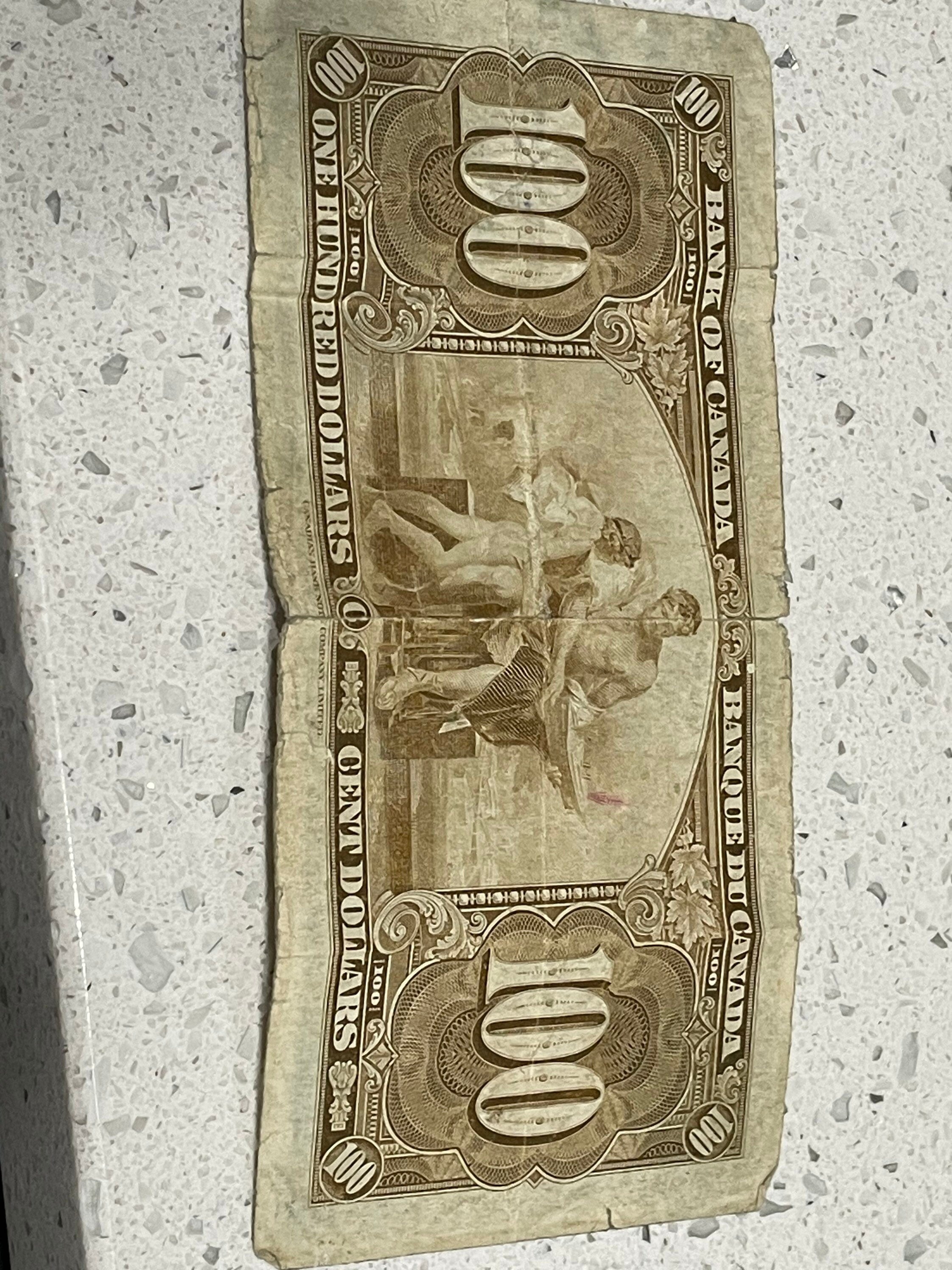 Bank of Canada 1937 One hundred dollar bill 100 dollar B/J3552787
