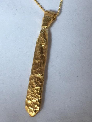 Gold necktie pendant