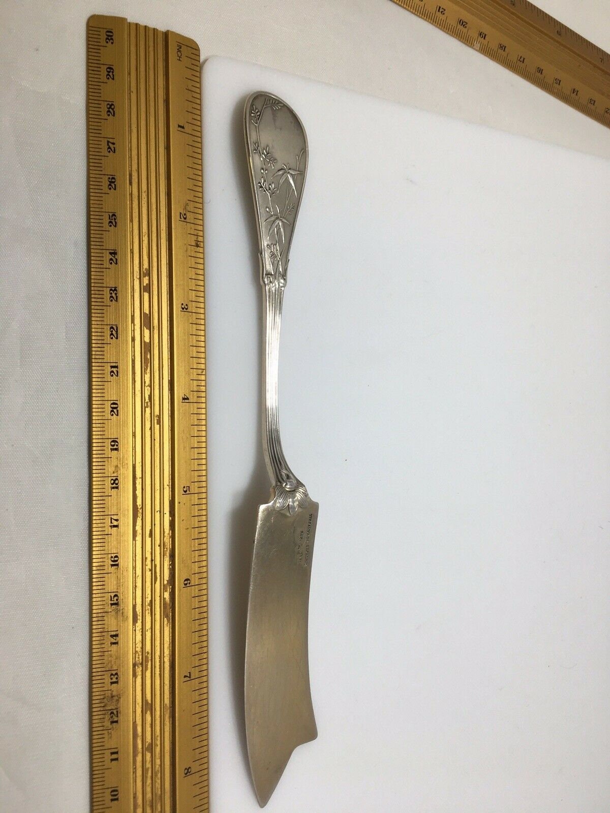 Antique Tiffany & Co Japanese Audobon Gold Blade Cheese Server Knife C 1871