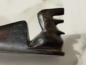 East Africa One Shilling c1949 spoon with carved ebony wood Very cool