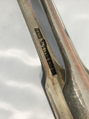 Antique Swedish Sterling Silver Sugar tong c 1900 Makers Mark HW