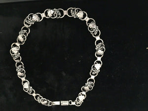 Vintage FIR. MUNKSGAARD Denmark Sterling Silver Grapevine link Necklace 16"