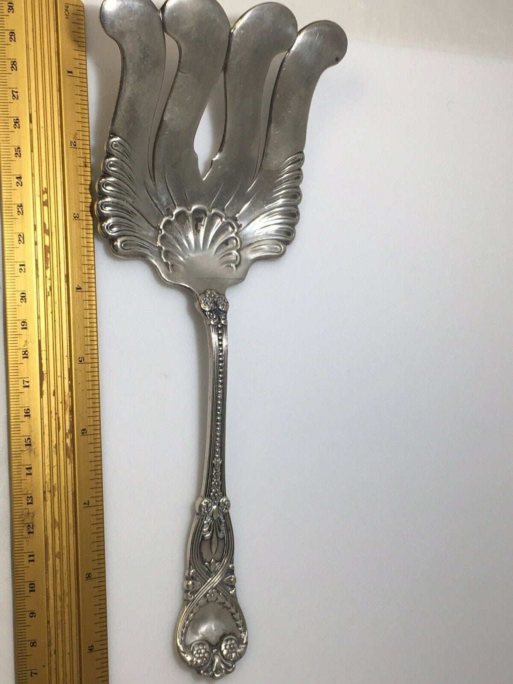 Antique Tiffany Sterling Silver St James Large  Asparagus Fork Server 9 3/4”