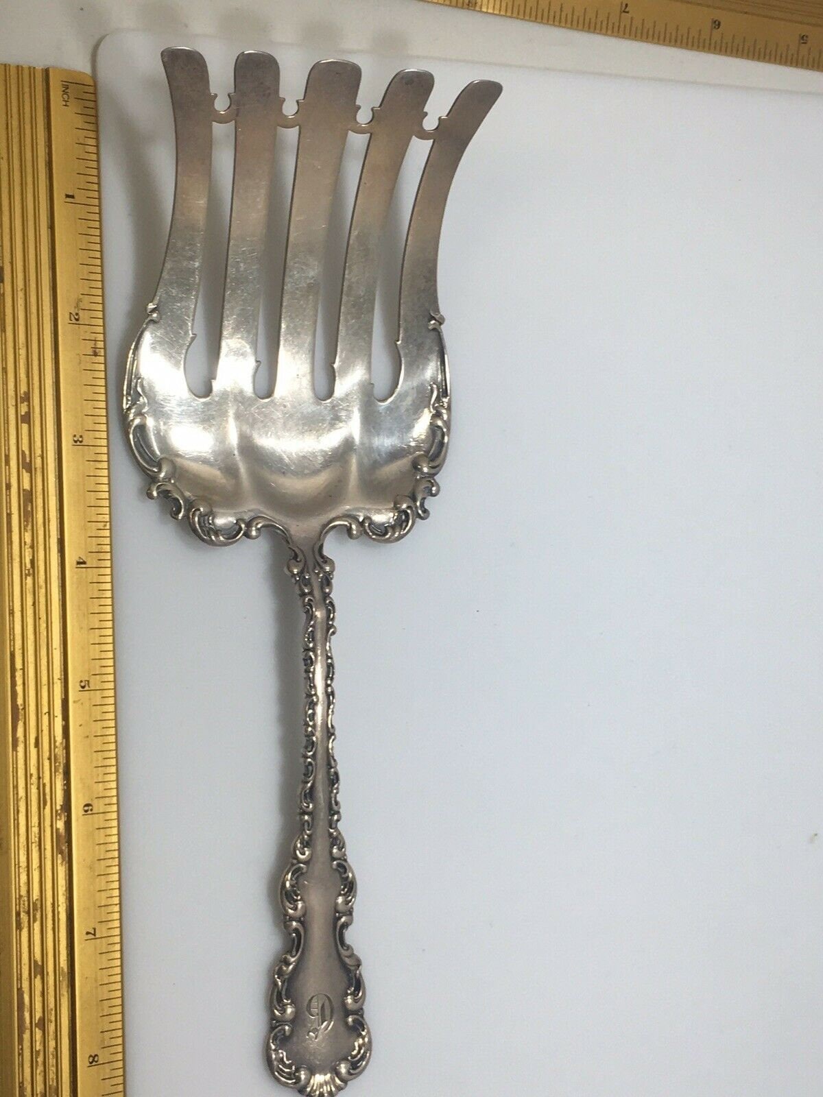 Antique Sterling Silver Whiting Louis XV Large Asparagus Serving Fork. Very RARE
