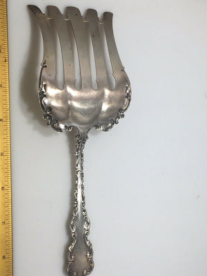 Antique Sterling Silver Whiting Louis XV Large Asparagus Serving Fork. Very RARE