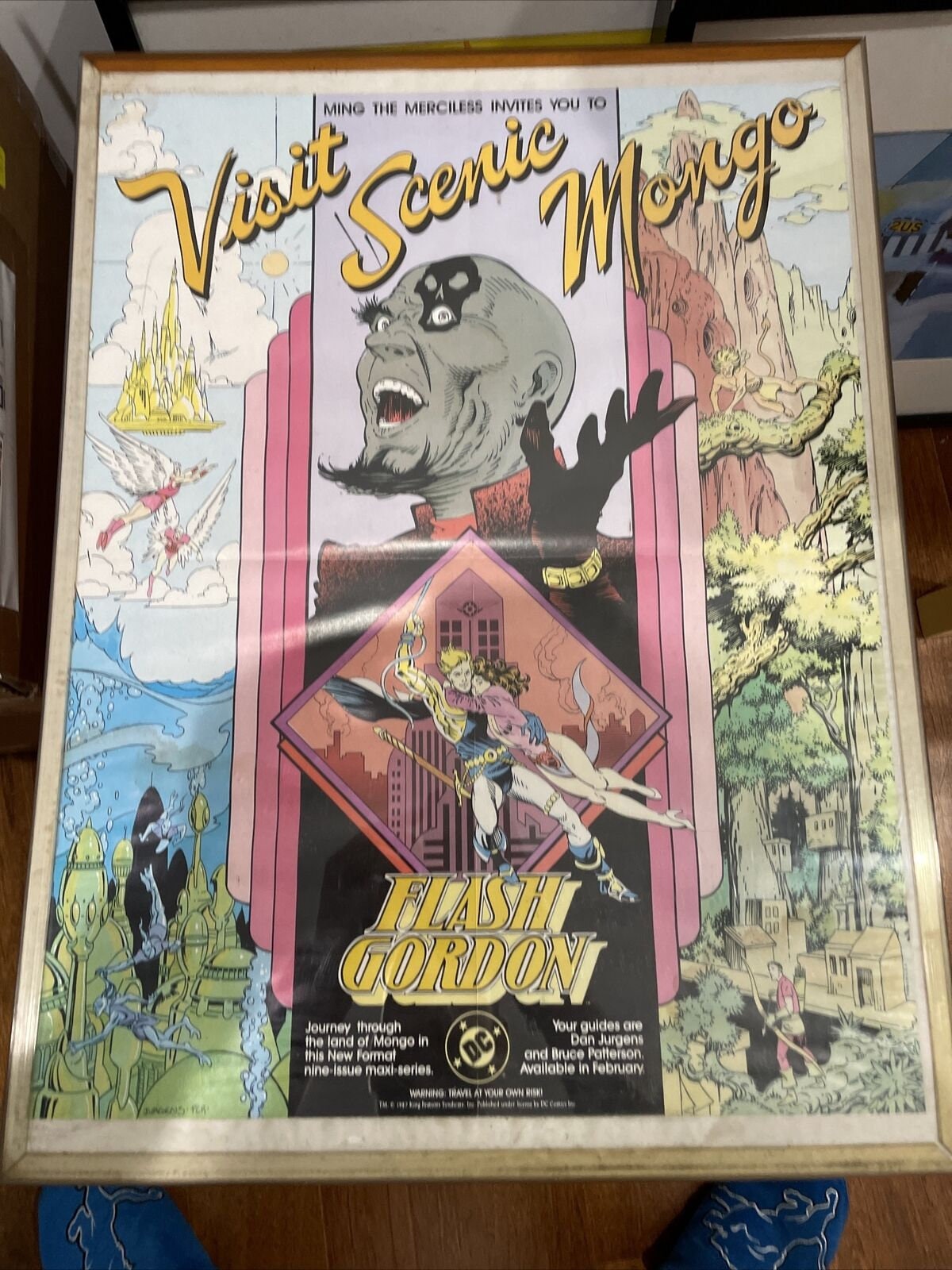 Flash Gordon DC Original framed poster 1987 Ming the Merciless Mongo Jurgens