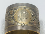 Antique French Sterling Silver &Gold Nouveau Napkin Ring MINT CONDITION  1890