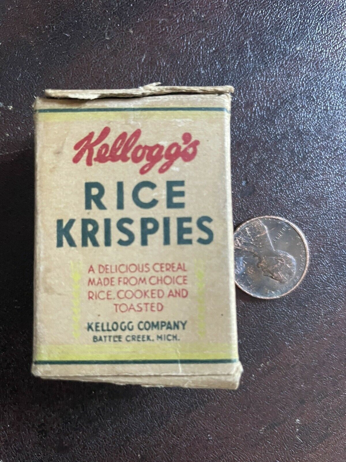 Rare vintage 1940s Kelloggs Rice Krispies Cereal box snap crackle pop original