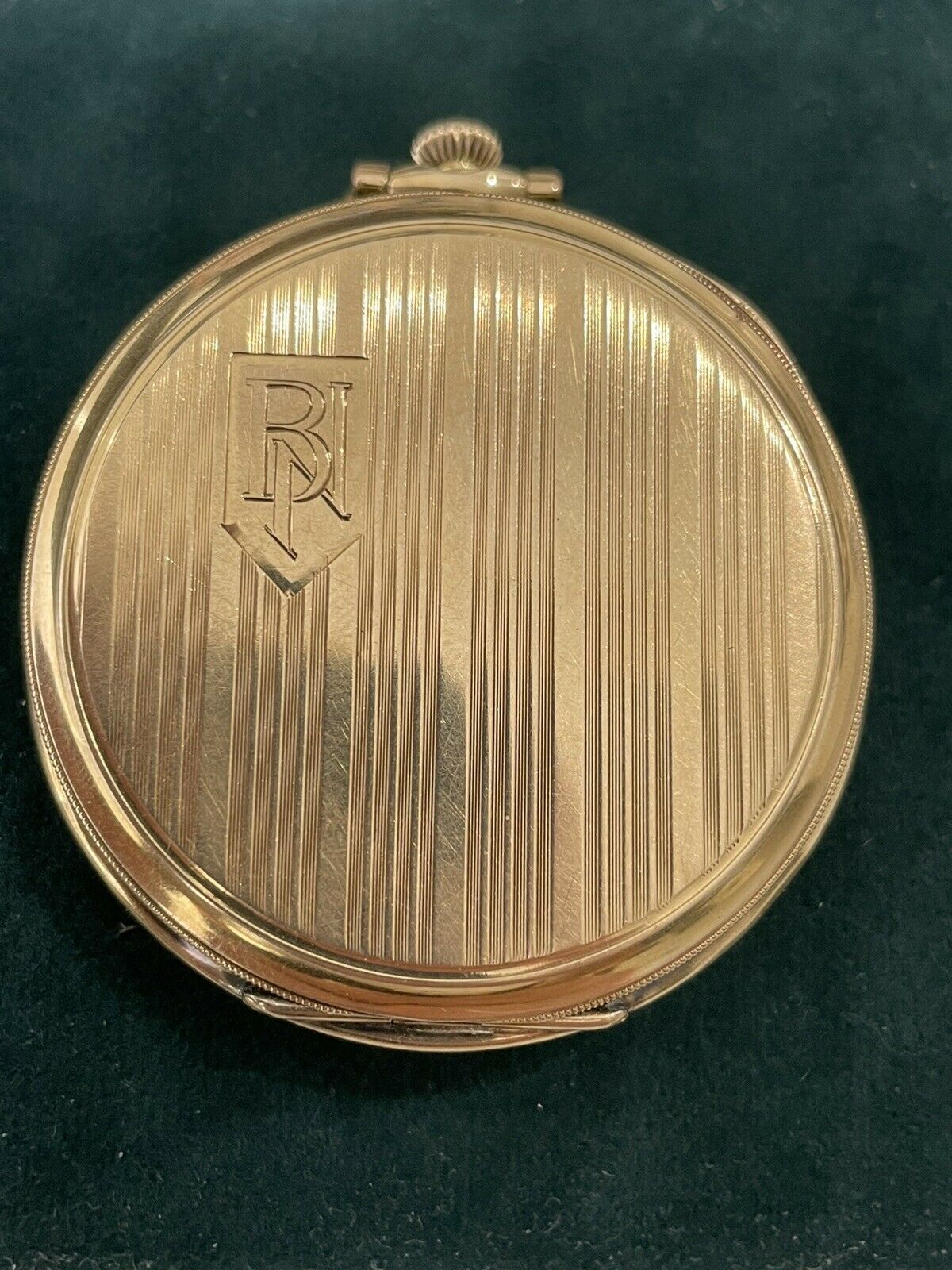 Omega 14K Solid Yellow Gold  Open Face Art Deco Pocket Watch c1930 50mm 60gr
