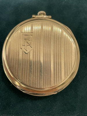 Omega 14K Solid Yellow Gold  Open Face Art Deco Pocket Watch c1930 50mm 60gr