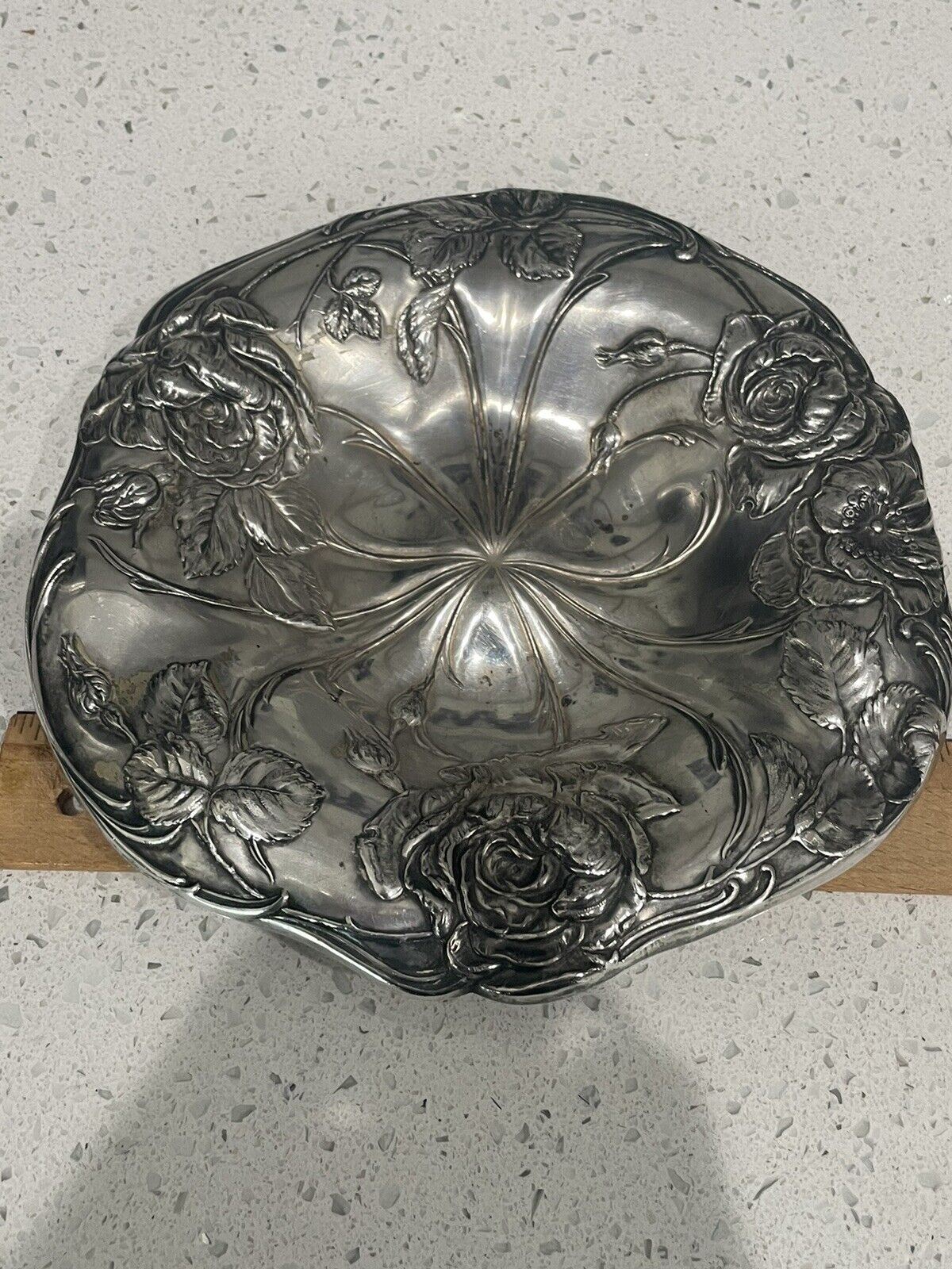 Vintage Art Nouveau Pairpoint MFG Co. #6646 Quadruple Bowl Plate Dish Floral 7”