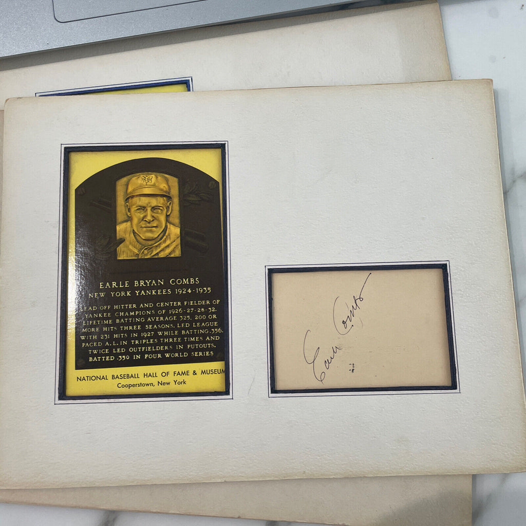 Earle Combs HOF Postcard w/ Autographed Postcard c1950