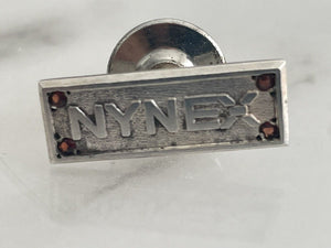 Tiffany & Co NYNEX employee Tie Tack Lapel Pin Sterling Silver with Garnets