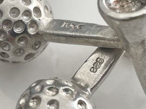 Robin Rotenier Golf Ball & Tee Mens Cufflinks in Sterling Silver 925