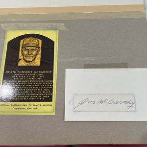 Joe McCarthy New York Yankees HOF Postcard w/ Autograph.