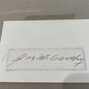 Joe McCarthy New York Yankees HOF Postcard w/ Autograph.