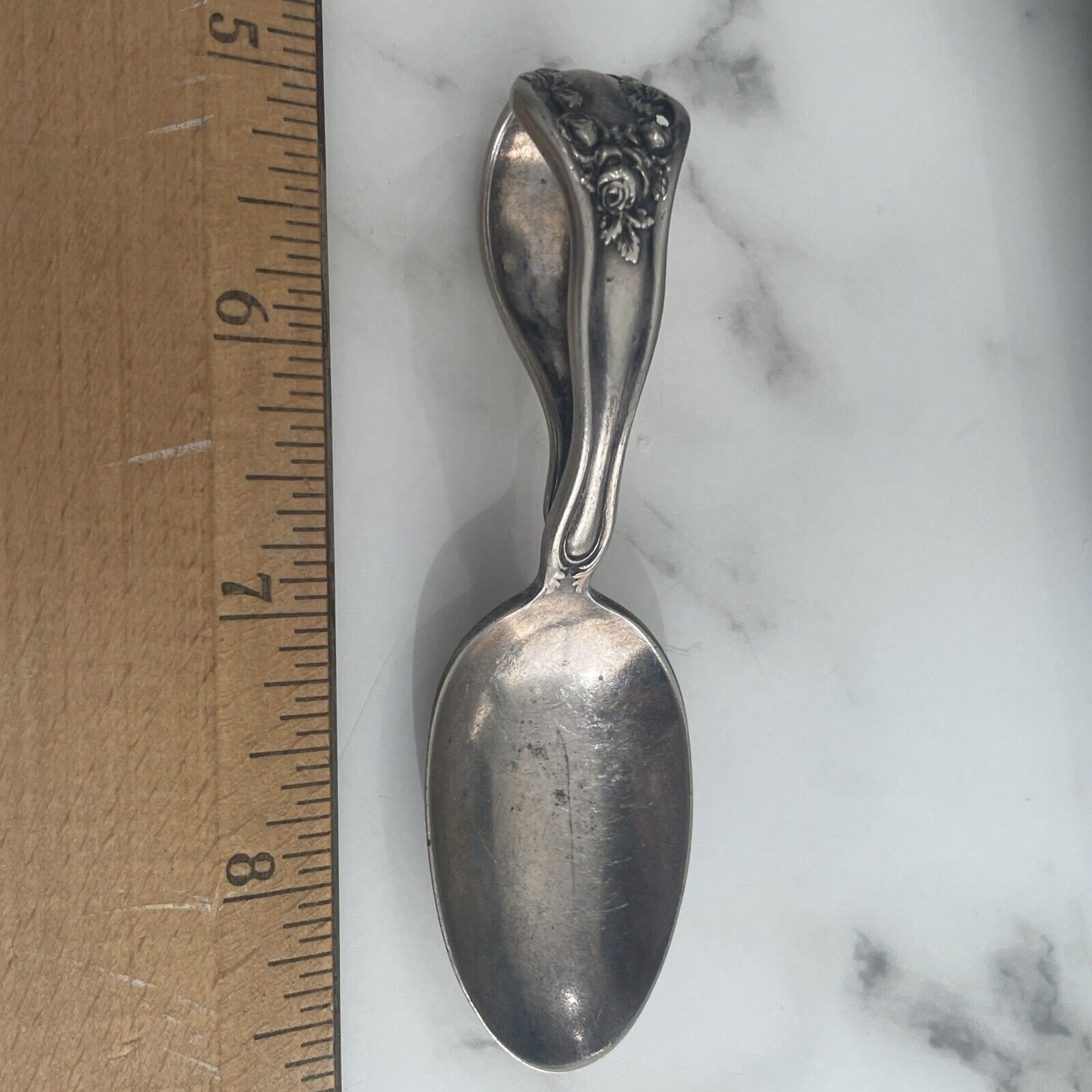 1937 Antique Lovely Lady  Holmes & Edwards Silver Baby Youth bent handle spoon