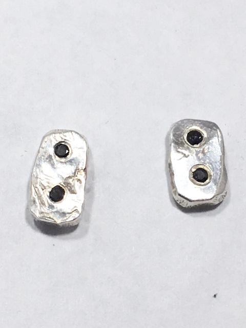 Sterling Silver Double Diamond Earrings