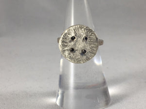Sterling Silver Button Ring