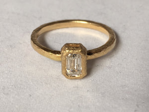Gold and Emerald Cut Diamond Ring .38 CT