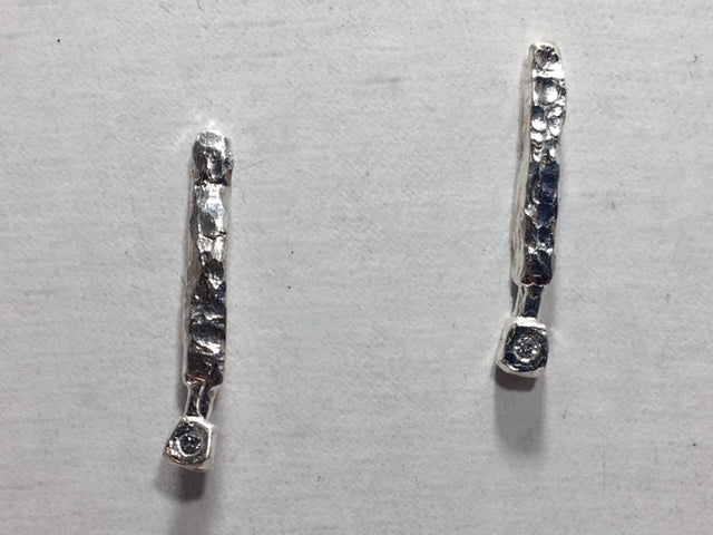 Sterling Silver Diamond Drop Earrings