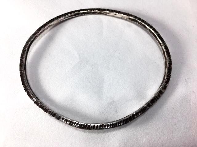 Sterling Silver Small Lines Bangle