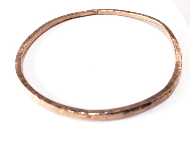 Sterling Silver Thin Hammered Bangle