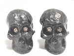 Sterling Silver Oxidized Diamond Skull Cufflinks