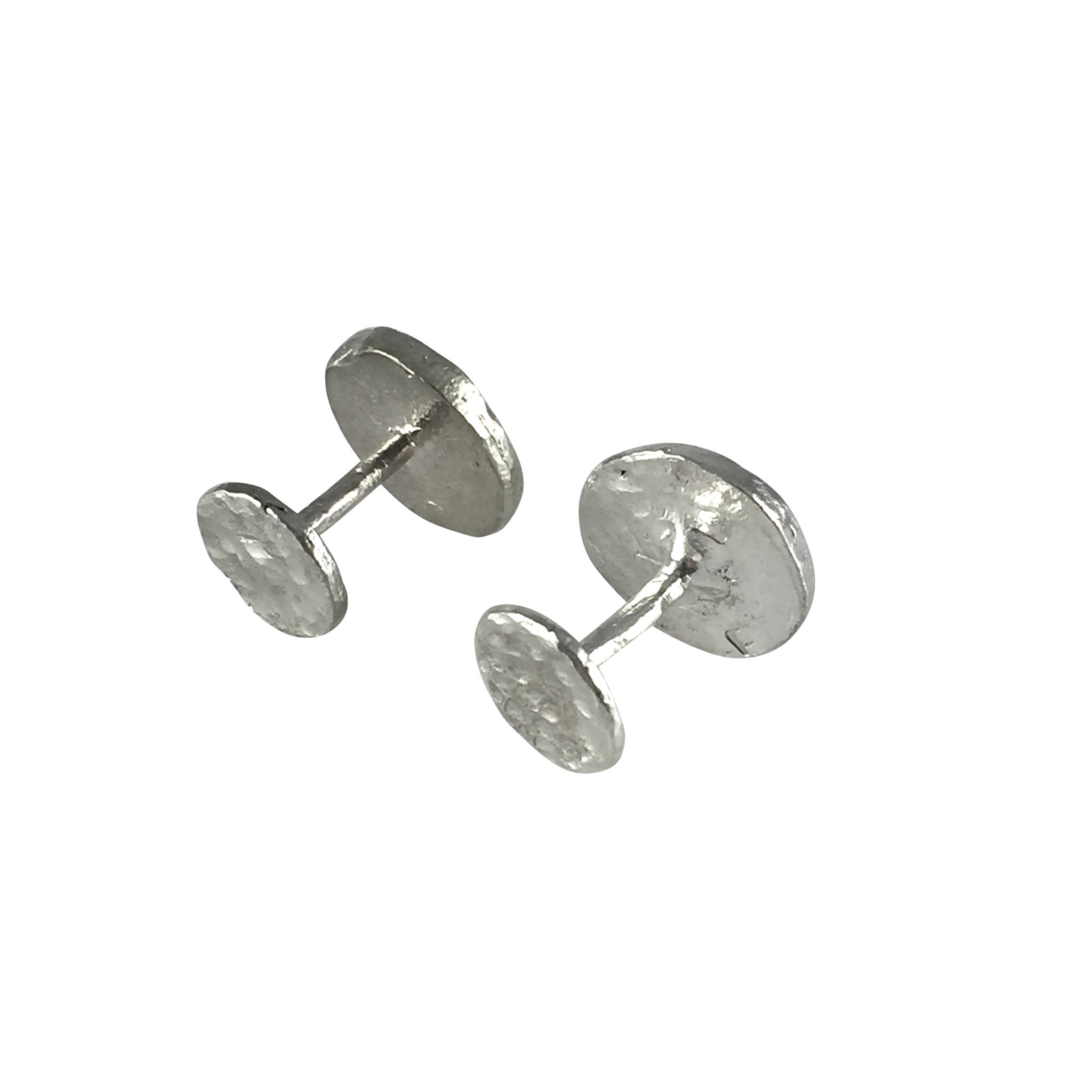 Sterling Silver White Diamond Button Cufflinks