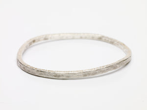 Sterling Silver Large Lines Bangle