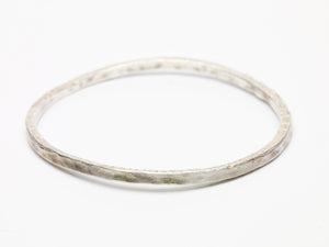 Sterling Silver Large Lines Bangle