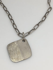 Sterling Silver 2 Faced Square Dog Tag