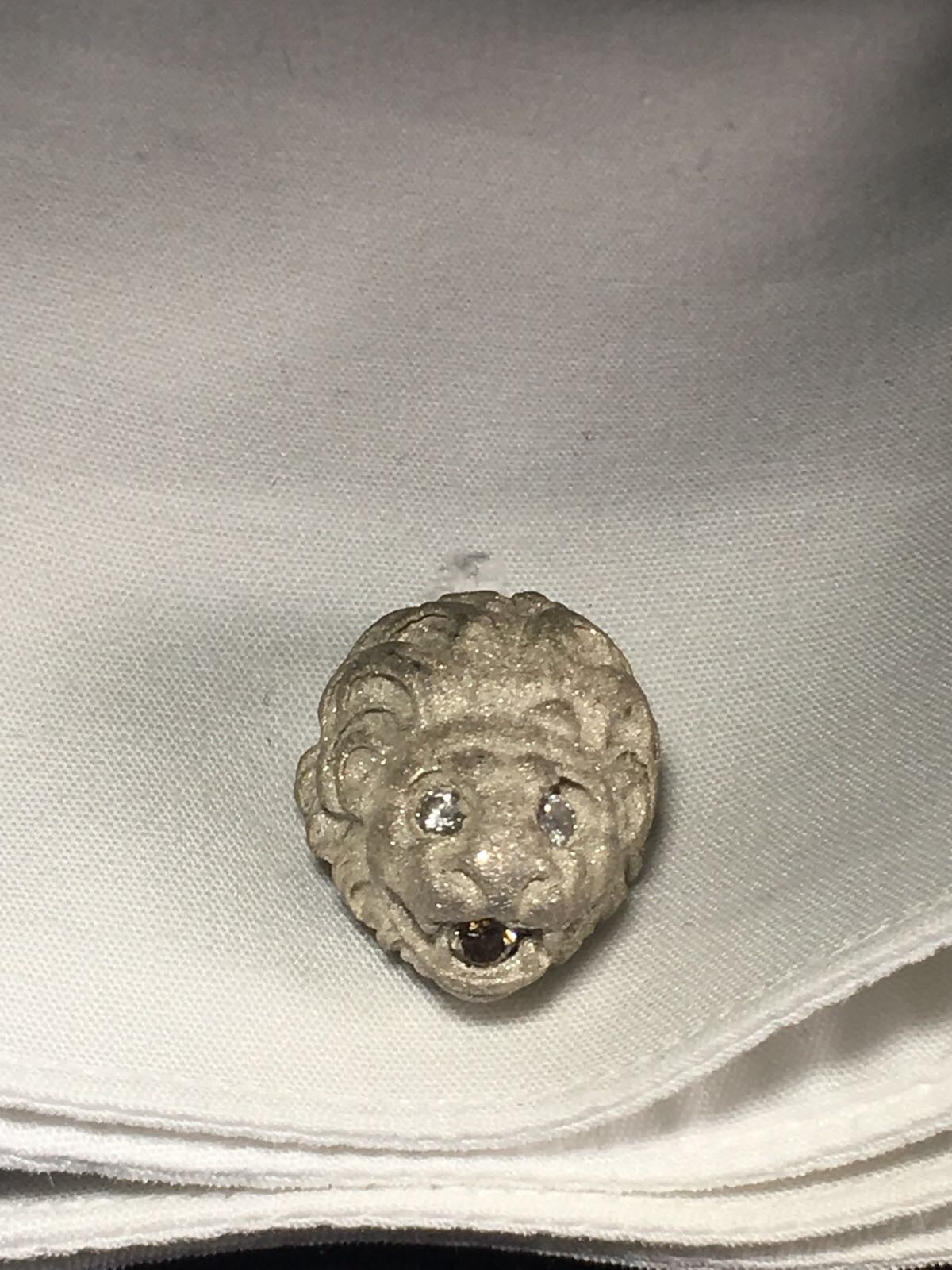 Sterling Silver Diamond Lion Cufflinks