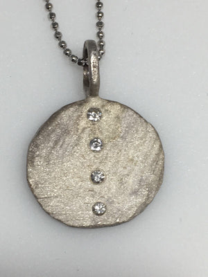 Sterling Silver Circle Diamond Pendant