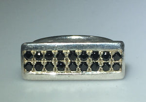 Black Diamond Bar Ring