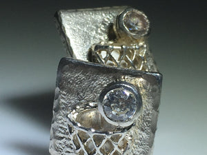 Sterling Silver Diamond BasketBall Cufflinks