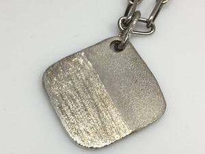 Sterling Silver 2 Faced Square Dog Tag