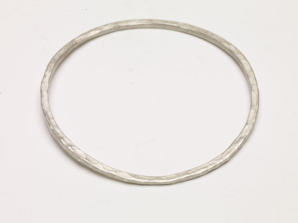 Sterling Silver Thin Hammered Bangle